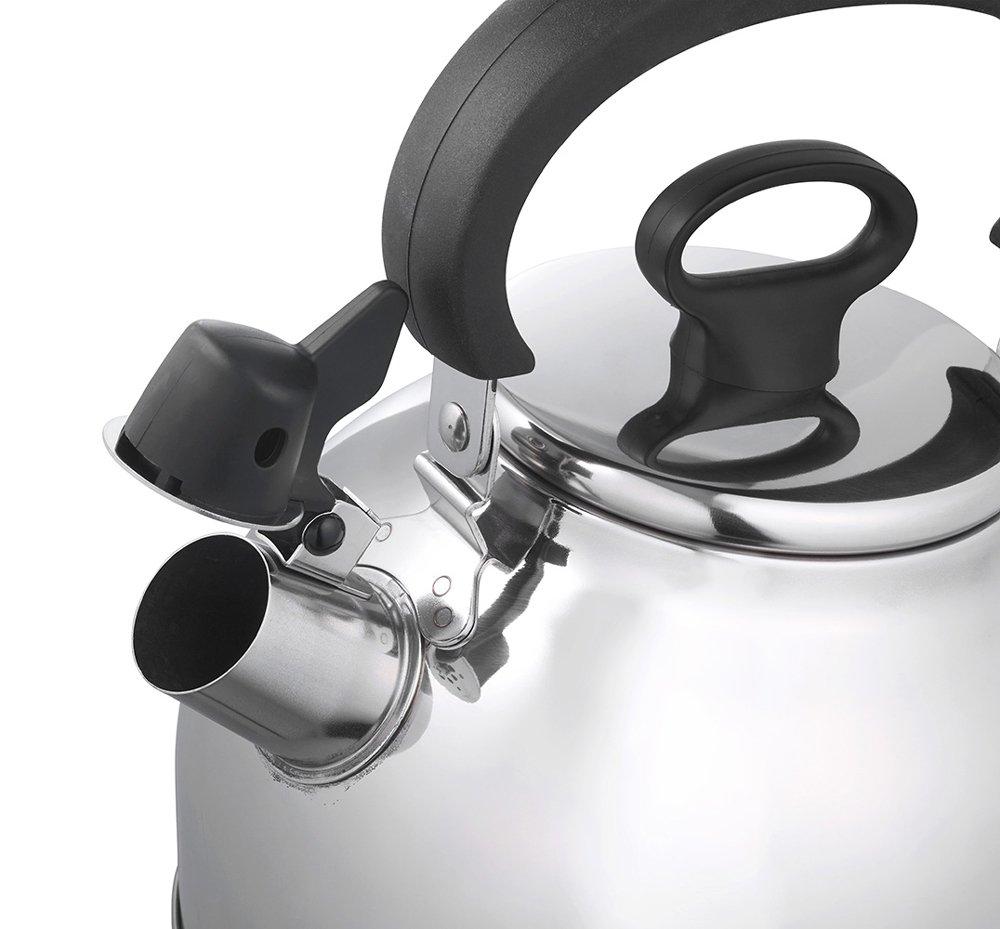 Cookvessel FIKA Stainless Steel Harmonica Kettle, 2.3L, Black, FIKASTH-23 BK