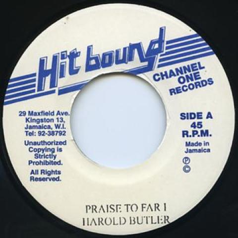 7inch Record HAROLD BUTLER - Praise To Far I DSR0453 Hit Bound/Chann 198- Jamaica Reggae, Ska & Dub Used