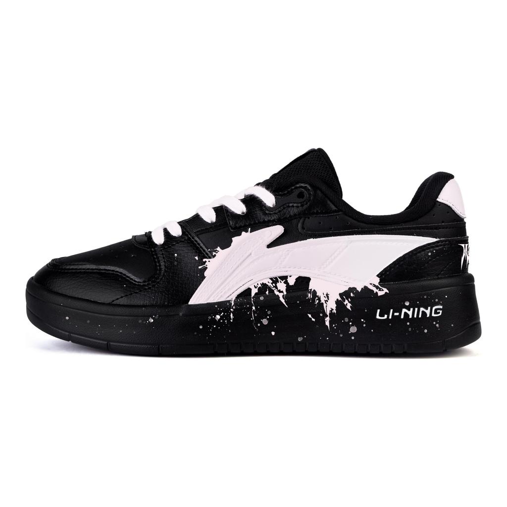 Li Ning Slip Resistant Cushioning Abrasion Resistant Low top Skateboard Shoes Men's Black Light Pink AGCU515-5(Team746-)