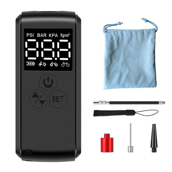 

Tire Inflator Electric Portable Bicycle Pump with Digital PSI Pressure Gauge Compact Size Portable Rechargeable Tire Inflator Bike Air Pump чёрный