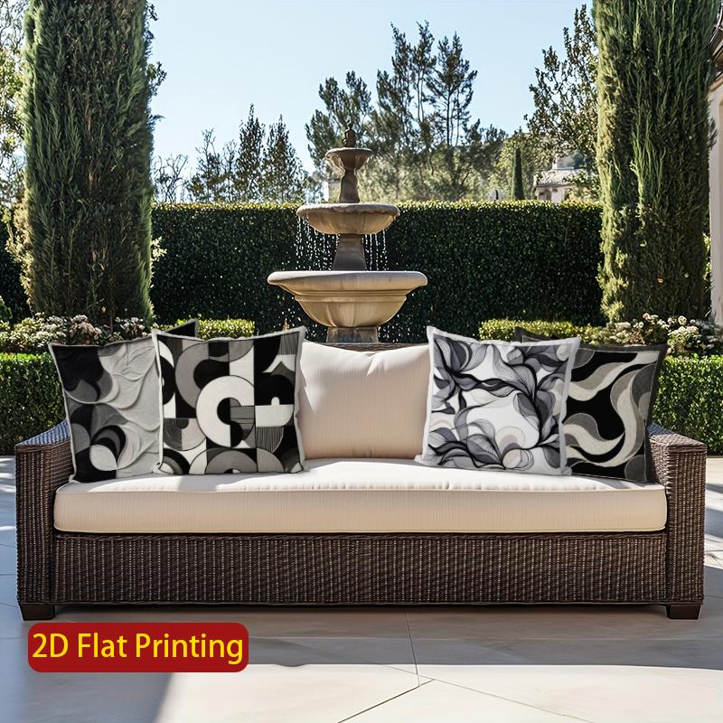 2D Abstract Black And White Pattern Pillow Covers Pattern Cushion Cover Suitable For Sofa Bedroom Car Pillow Cover