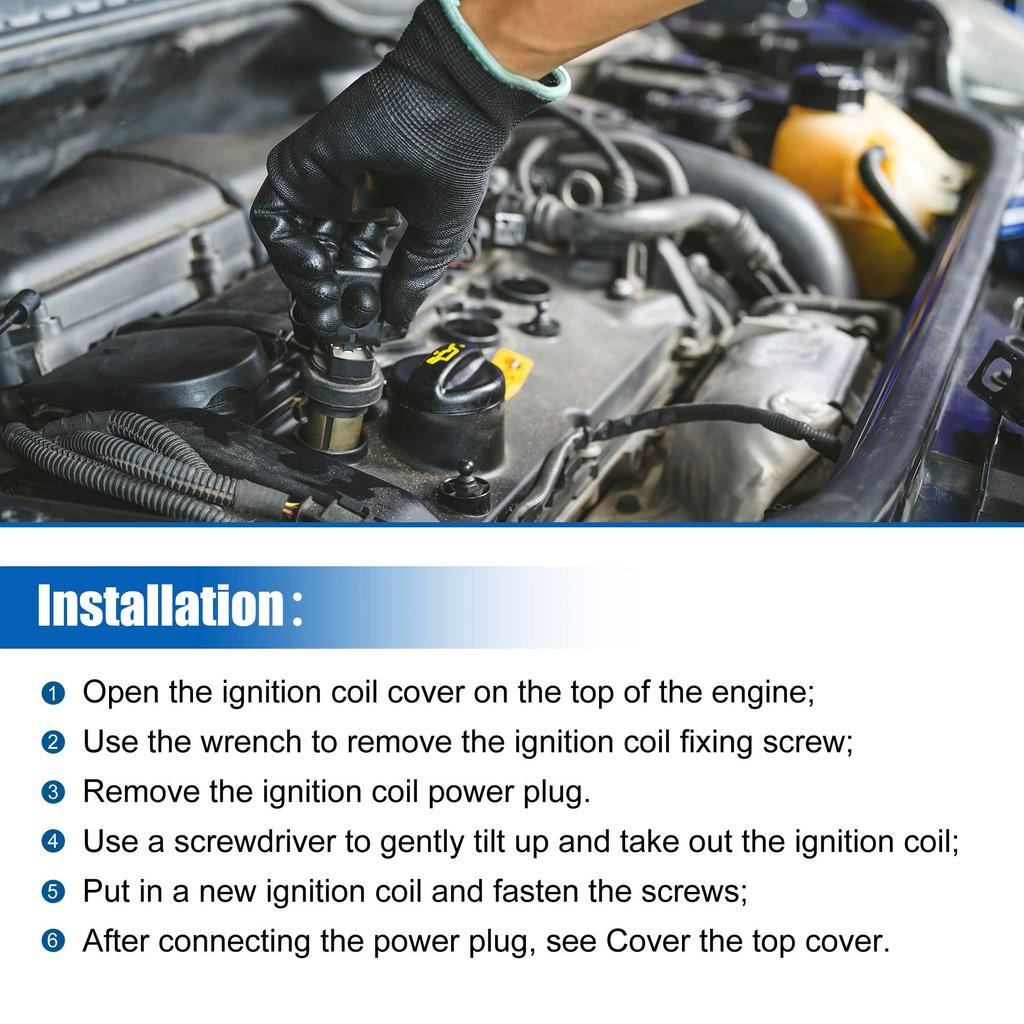 uxcell Car Ignition Coils 90919-02239 90080-19015 UF247 DQ50113 5C1074 Compatible with Toyoda Corolla Celica Matrix MR2 (4 Pieces)