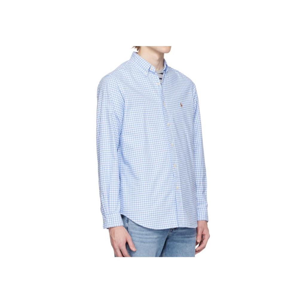 Polo Ralph Lauren SS24 Kariertes Button-Down Langarmhemd Herren Hemden Blau 710906612-004