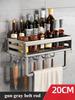 Kitchen Punch-free Wall-mounted Shelf Seasoning Space Aluminum Multi-functional Storage