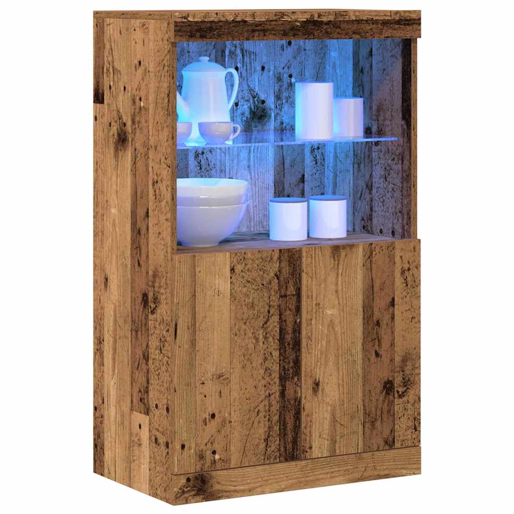LED Sideboard in Brown 60 x 37 x 100 cm engineered wood