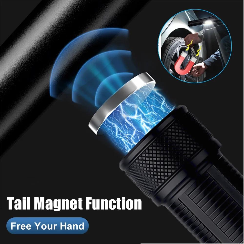 30W 4 In 1 Zoomable Hunting Flashlight 4000LM White+Green+Red+Blue 7 Modes Multi-color Outdoor Waterproof Type-C Charging Torch