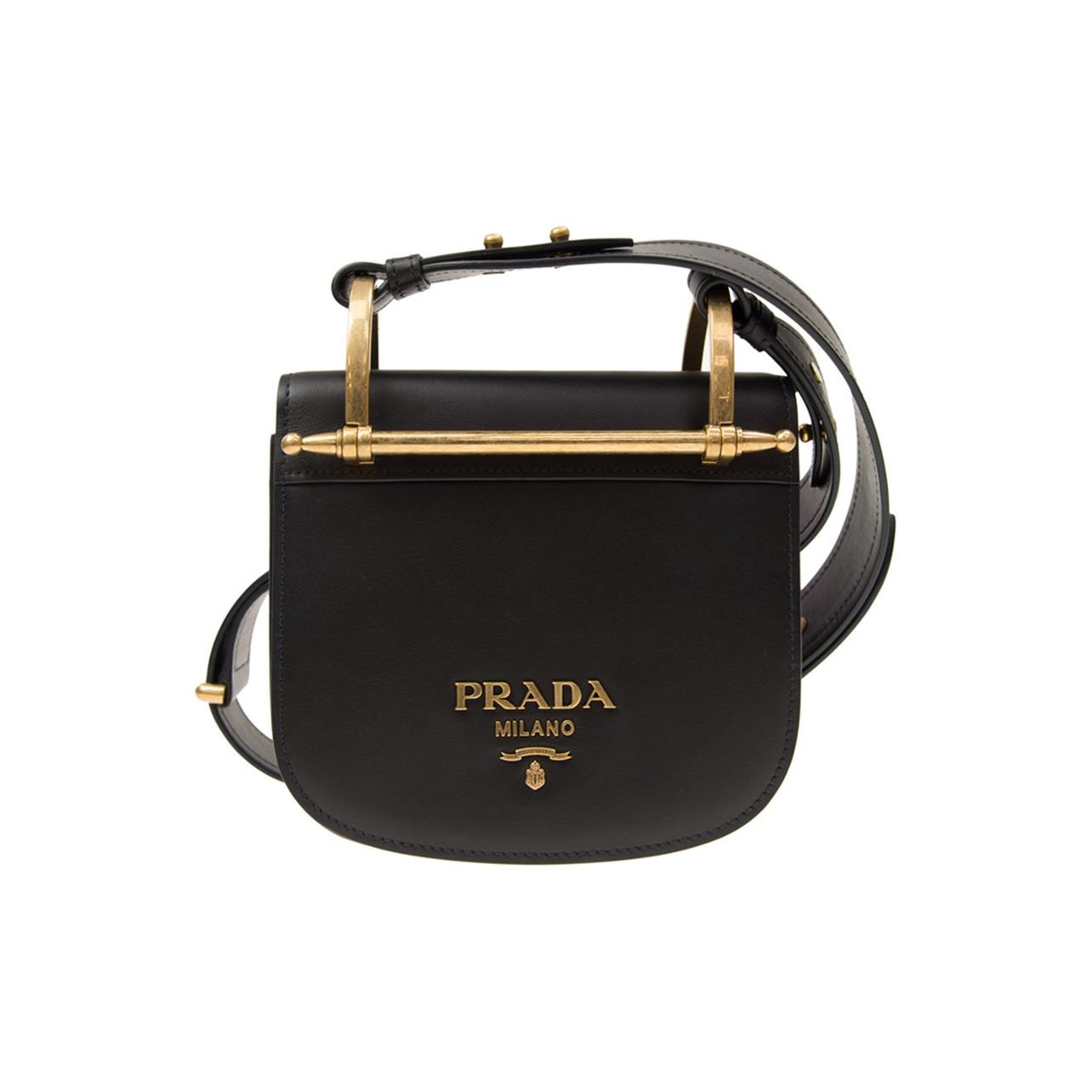 

Prada Logo Leather Shoulder Crossbody Bag Women Bags Black 1BH070-2BJK-F0002 Basic Set (Bag+Dust Bag)