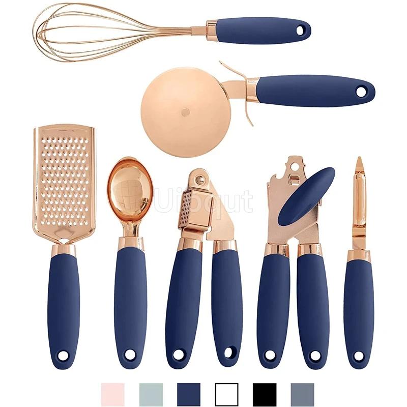 Trinket Set Kitchen Tools Accessories Gadgets Garlic Press Grater Kitchen 7-piece Set Rose Gold Baking Tool Whisk Egg Mix Tool