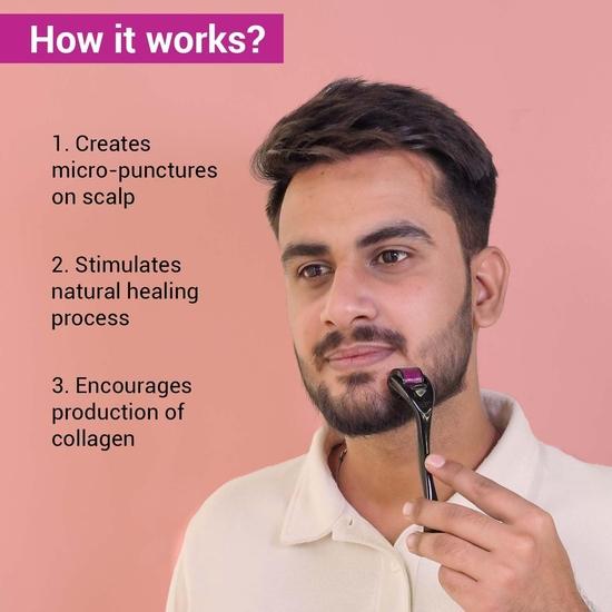 Sotrue Derma Roller For Hair Growth 0.5 mm With 540 Stainless Steel Needles | Reduces Acne Scars | Safe & Effective To Use