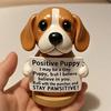Emotional Support Puppy Statue Positive Dog Ornament Puppy Figurine