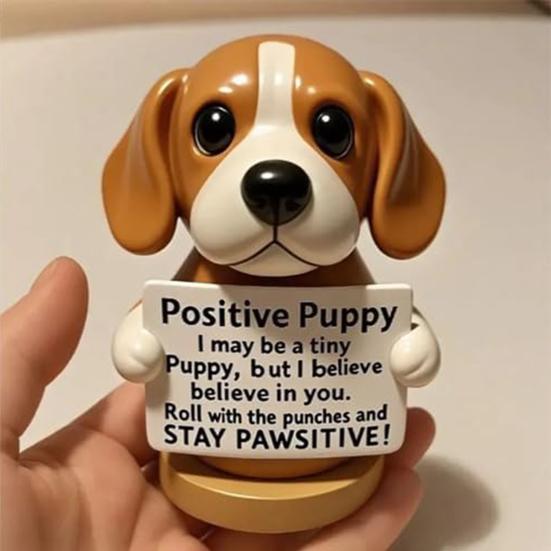 Emotional Support Puppy Statue Positive Dog Ornament Puppy Figurine