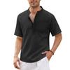 Men's Fashion Cotton Hemp Hippie Casual Pocket Short Sleeve Beach T-Shirt