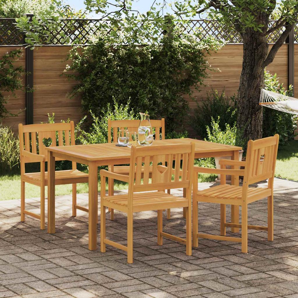 Garden Chairs 4 Pcs Natural Solid Acacia Wood
