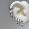 Star Chain Small Zircon Hoop Earrings for Women Stainless Steel Ear Bone Nail Earring New Trendy Body Piercing Accessorie