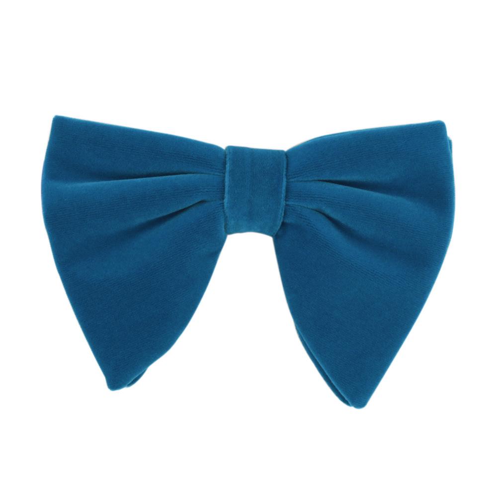 Men's Large Velvet Pre-tied Swallowtail Wingtip Bow Tie - Retro Tuxedo Design