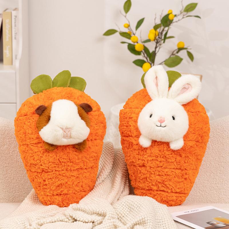 Creative Fruit Animal Carrot Rabbit Throw Pillow Plush Toy Doll Lying Down Bear Doll Girl Doll