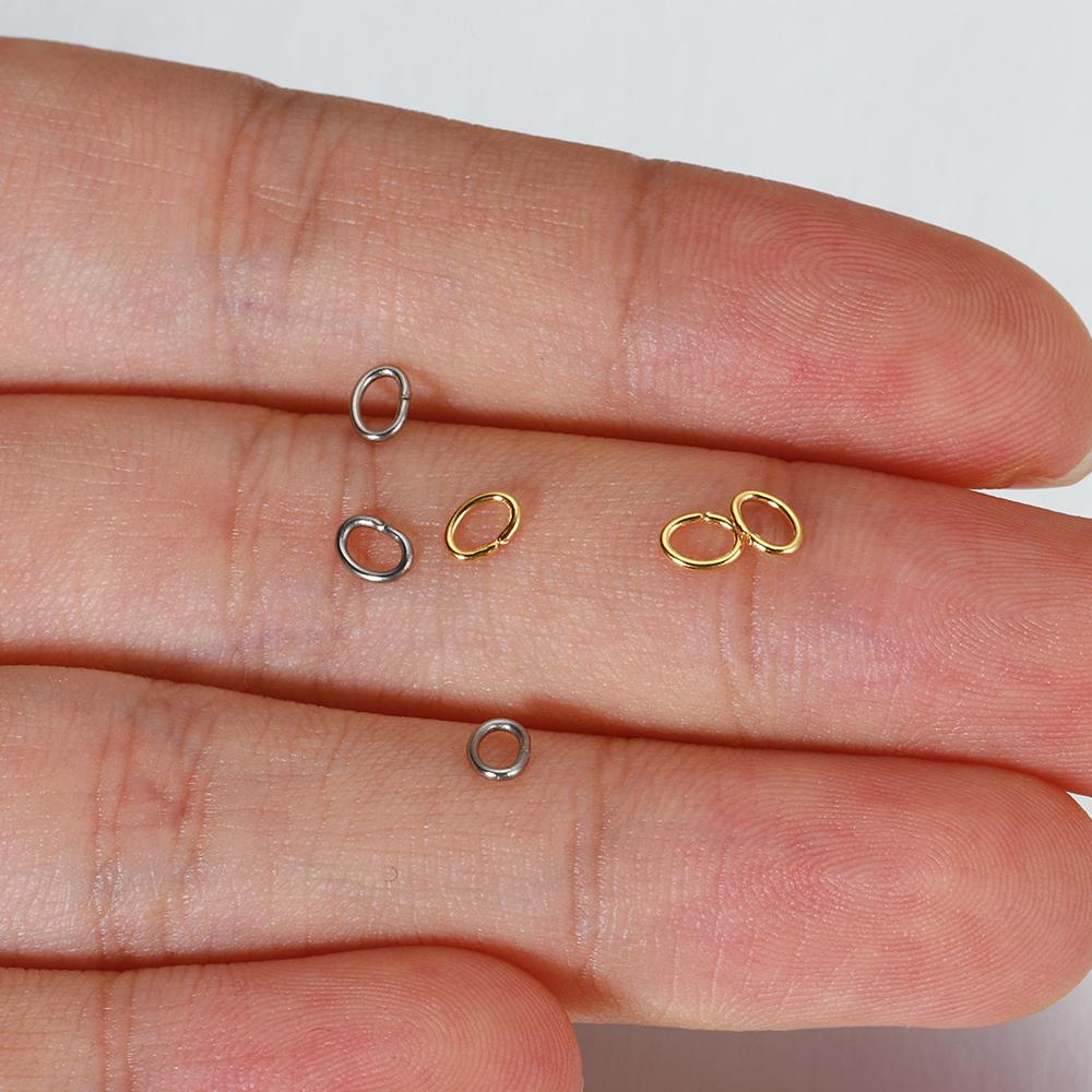 100Pcs 300Pcs Stainless Steel Strong Oval Open Jump Rings Split Ring Connector for DIY Bracelet Necklace Jewelry Making Findings