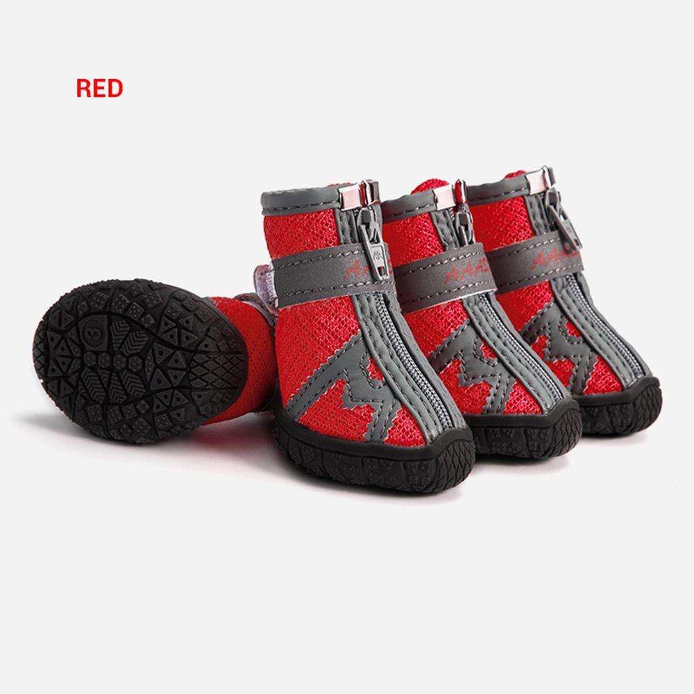 

4 шт. водонепроницаемая обувь для собак, противоскользящие резиновые сапоги, защитные дышащие светоотражающие ботинки для маленьких собак, носки для щенков size 1