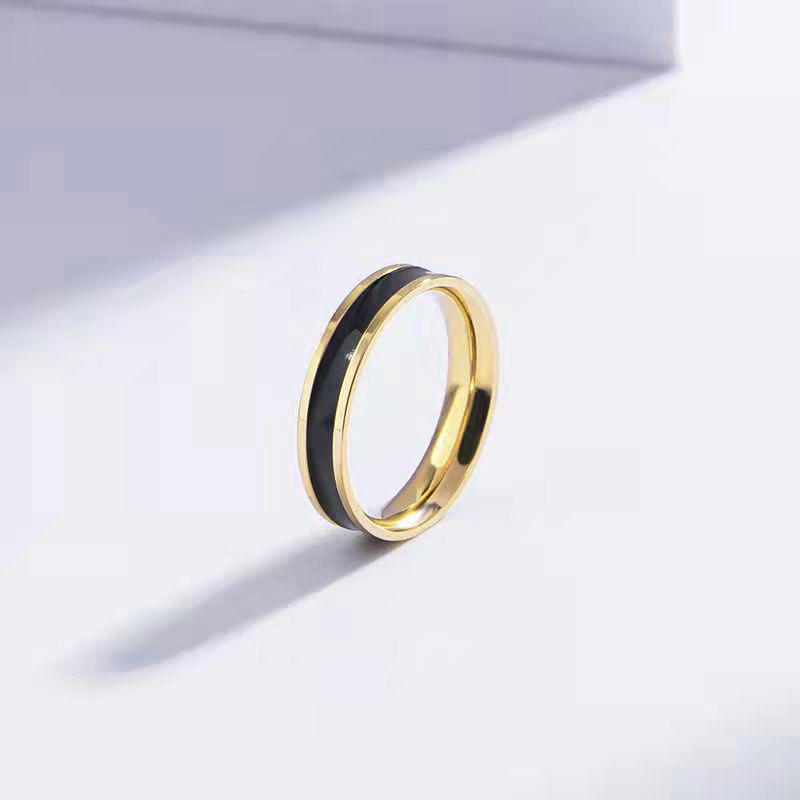 

Скандинавские кольца для пар из розового золота и керамической титановой стали - черное и белое, для указательного пальца или мизинца Size 11