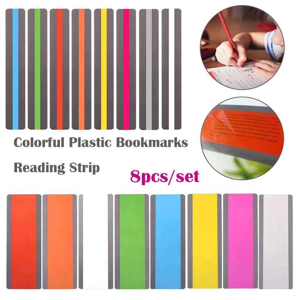 PVC Reading Aid Creativity Colorful Plastic Bookmarks Transparent Mark