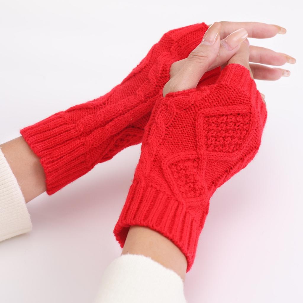 Botvotee Arm Warmers Sleeves for Women Y2k Accessories Winter Warm Knit Fingerless Gloves Free Shipping Half Finger Oversleeve