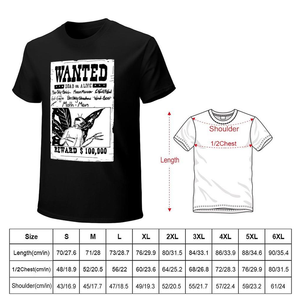 Buzzfeed Unsolved Wanted MothMan Poster Sticker TShirt Oversize Tshirts Man Tshirts Oversize T Shirts for Men