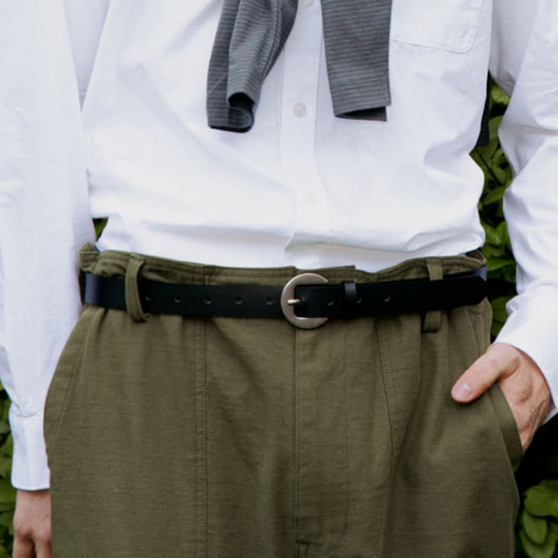 

Маска BL009 Повседневный кожаный ремень Черный Buckle_Vintage Silver_Strap_Black_L