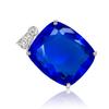 87.9 Ct Blue Sapphire CERTIFIED 925 Sterling Silver Cushion Gemstone Pendant AI-102-NS
