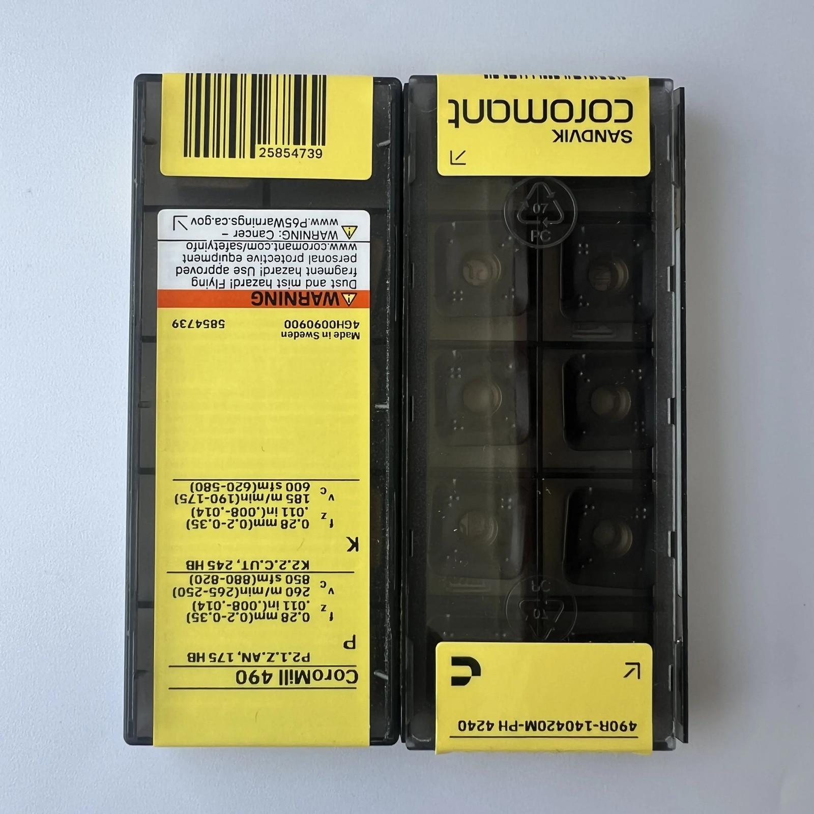 

SANDVIK / 490R-140420M-PH 4240 / Industrial indexable Carbide Inserts 10 Pcs