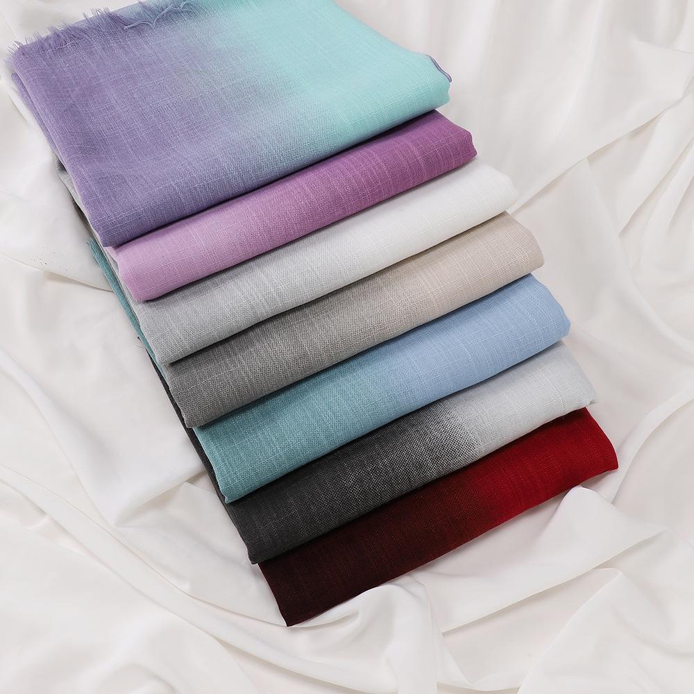 New two-color spliced bamboo cotton scarf, women's bag head color yarn scarf