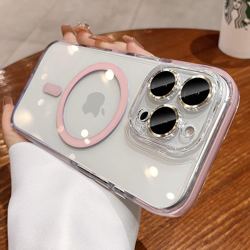 Strong Magnetic Attraction] Applicable To Apple 16promax Mobile Phone Case 15pro New 14 Lens All-inclusive 13pm Anti-drop Cover