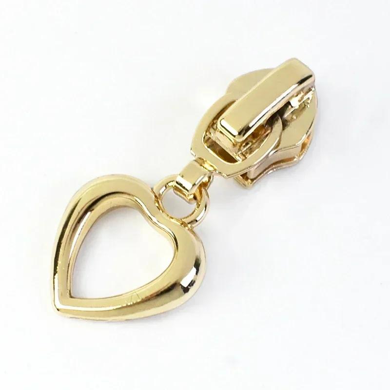 Meetee 5-50 Stück 5# Nylon Reißverschlussanhänger Kleidung Taschen Reißverschlüsse Reparatur Schieber für Plastikreißverschlüsse Herz Reißverschlusskopf Griff Nähzubehör