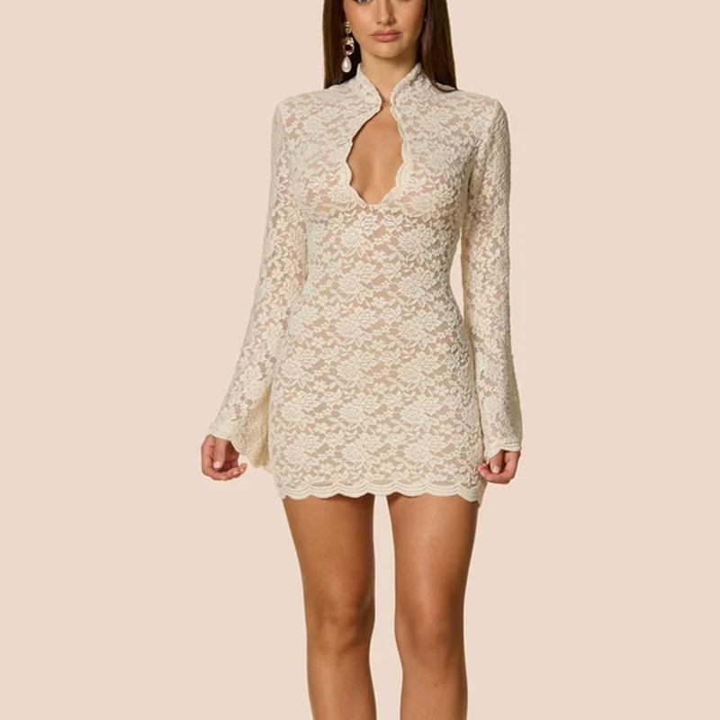 Women`s fashion French sexy lace hollow