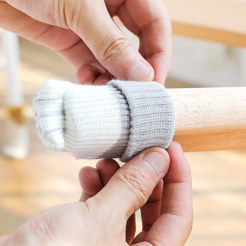 Fußabdeckung für Tisch und Stuhl, gestrickte Wolle, Türknauf-Handschuhe, Schutz, rutschfeste Abnutzung, Silikon, Katze, dicke Stuhlfußabdeckung, Beinpolster