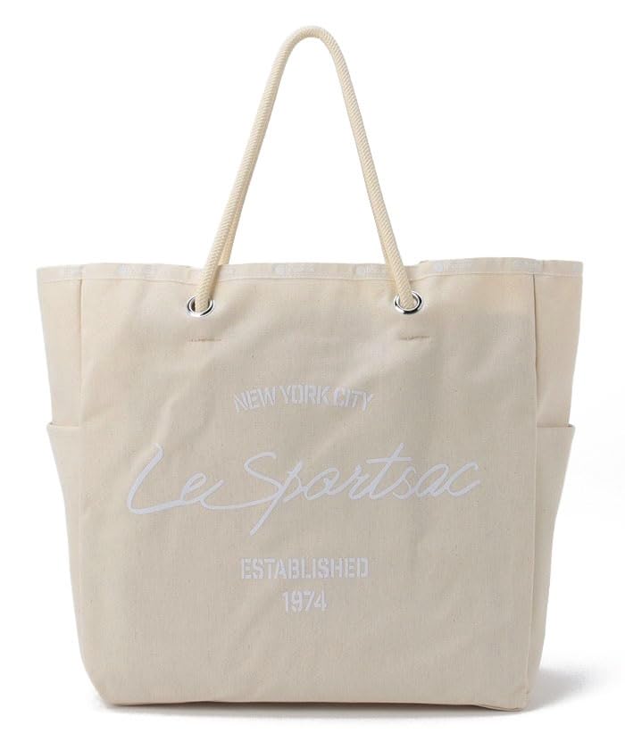 

Official Tote Bag CANVAS EASY Meringue Canvas Script [LeSportsac] TOTE/1417 Women s