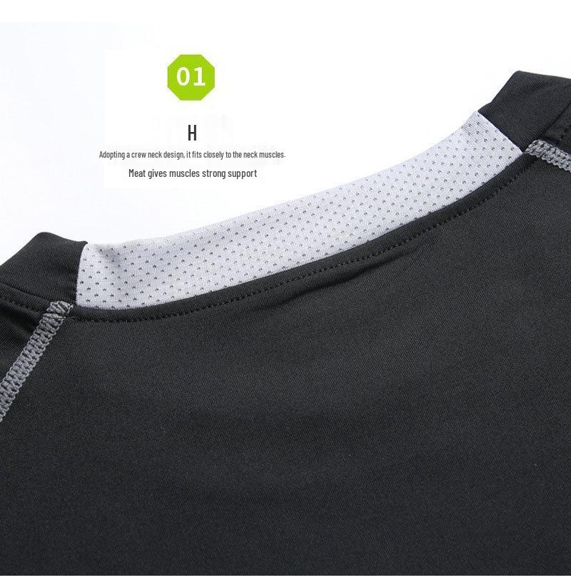 Men's Quick-Dry Compression T-Shirt, Short & Long Sleeve, Breathable Elastic Fit, Perfect for Basketball & Fitness.