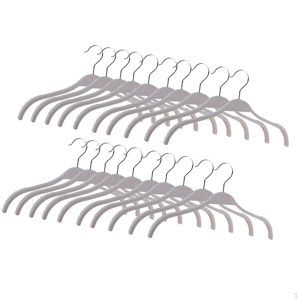 20 Pieces Clothes Hangers 15" Dry Wet for Pants Dress Shirts White