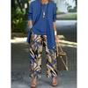 1-Piece Women's Set, Spot 1D Digital Printed Cardigan Jacket with Tank Top and Elegant Casual Pants