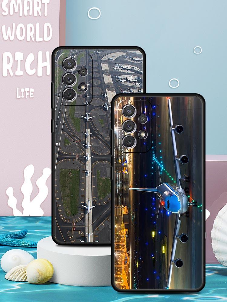 Reise-inspirierte Flugzeugroute Handyhülle für Samsung Galaxy A55 A35 A15 A14 A13 A25 A54 A51 A71 A72 A73 A32 A52 A41 5G Weiches TPU