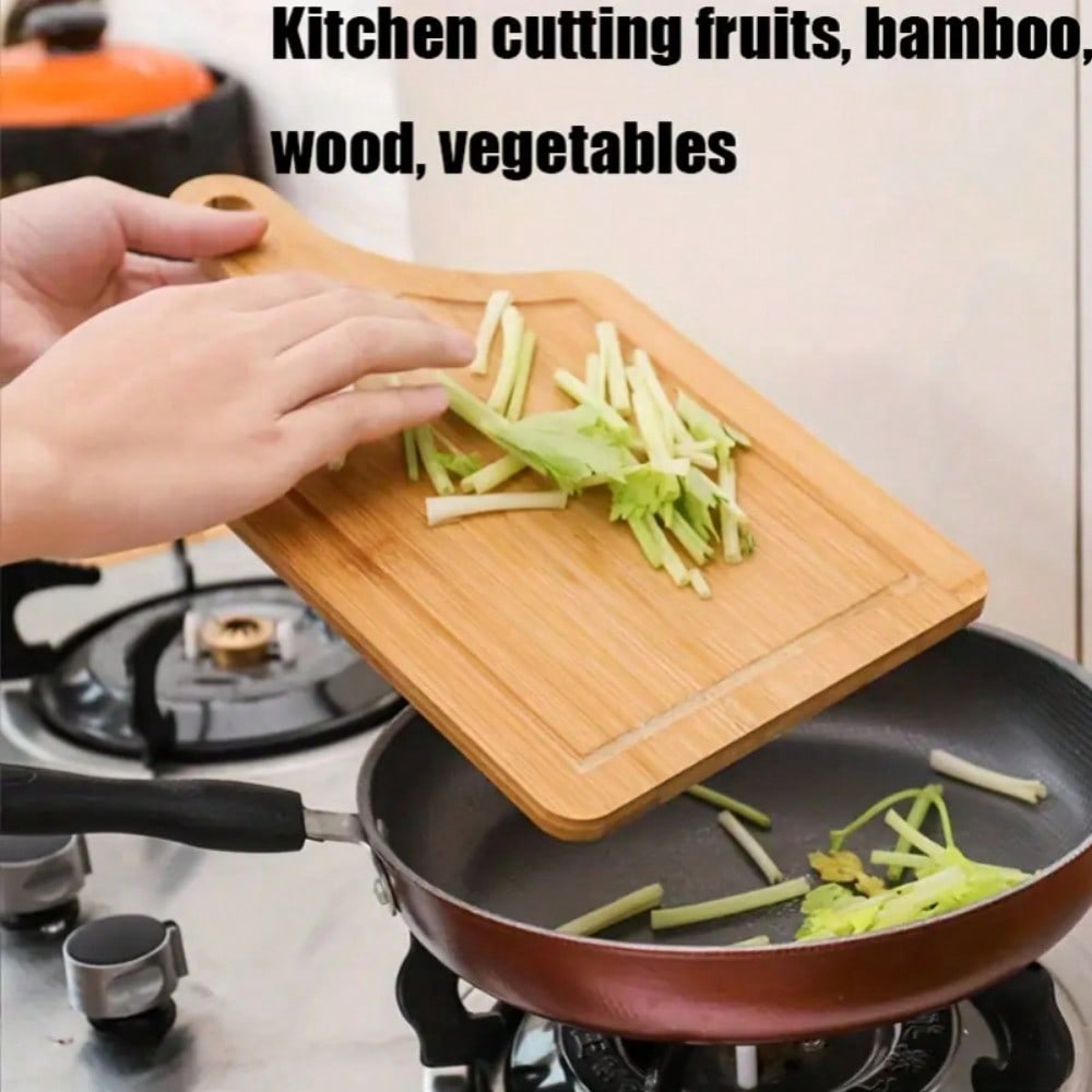 Bamboo Cutting Board with Handle Pizza Board Round Rectangular Wooden Tray Pizza for Baking Bread Vegetables Cheese Kitchen Tool