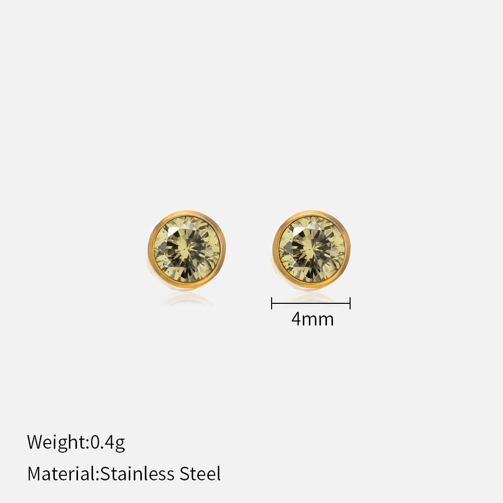 Simple Crystal Stud Earrings Fashion Women December Birthstone Colorful Diamond Earrings for Girls Gift
