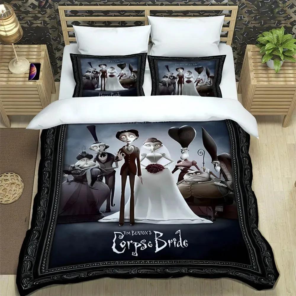 Corpse Bride Cartoon Bedding Sets Exquisite Bed Supplies Set Duvet Cover Bed Comforter Set Bedding Set Luxury Birthday Gift