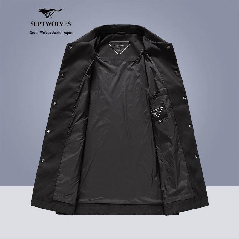 Qipilang Men's Mid-Length Casual Teflon Trench Coat