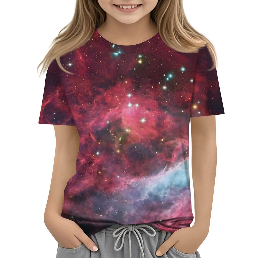 Kleinkind Mädchen Jungen Shirt Niedlich Sternenhimmel Bedruckte T-Shirts Kinder Shirts 1-15 Jahre