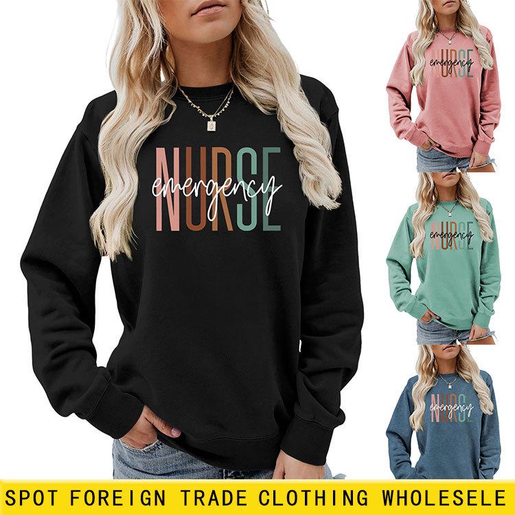 European Fashion Printed Long-Sleeve Pullover Sweatshirt: Comfortable, Versatile Autumn Top for Women
