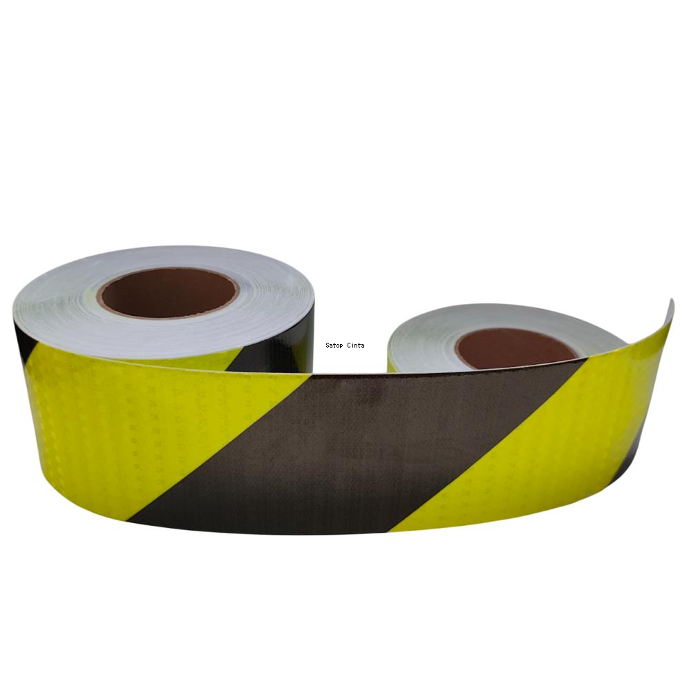 5cm/10cm/15cm/20cm*5M Fluorescent-Yellow-Black Twill Reflective Tapes Waterproof Adhesive Warning Stickers For Car Truck Trailer
