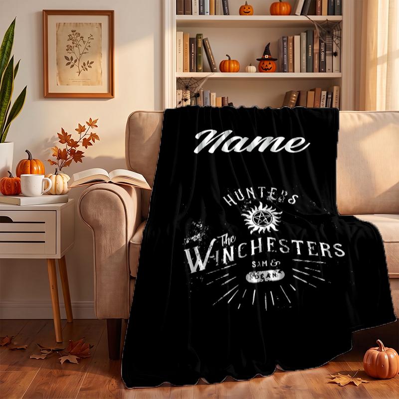 Supernatural Custom Flannel Blankets Soft Warm Cozy Throws for Home Decor Holiday Gifts