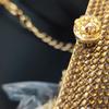 Boutique De FGG Women Brown Crystal Evening Bag Formal Party Dinner Rhinestone Handbags and Purses Bridal Diamond Clutch Purse