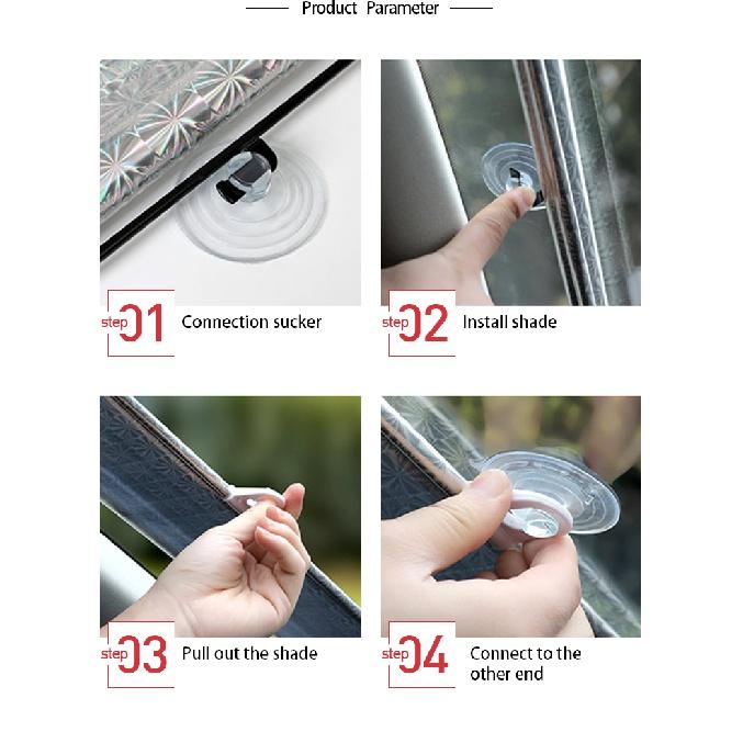 SEAMETAL Car Windshield Sun Shade Front Window Sun Protection Cover Suction Cup Sunshade Aluminum Foil UV Reflection