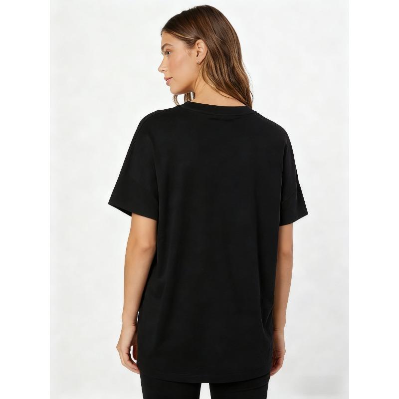 LEMON Women's Fashion Printed Casual T-Shirt Soft and Spandex Blend, Elastic Round Neck Top, Machine Washable